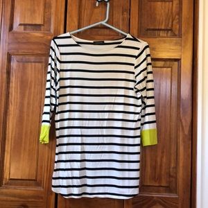 Striped top with colored pop of color!